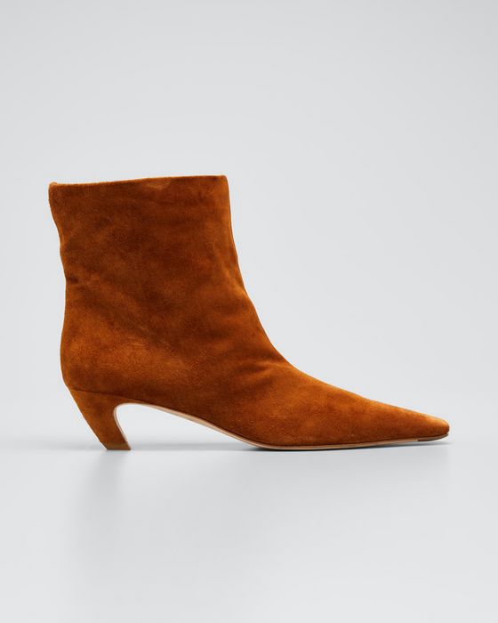 Arizona Suede Square-Toe Ankle Booties
