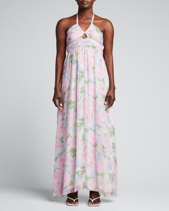 Donovan Floral-Print Halter Dress