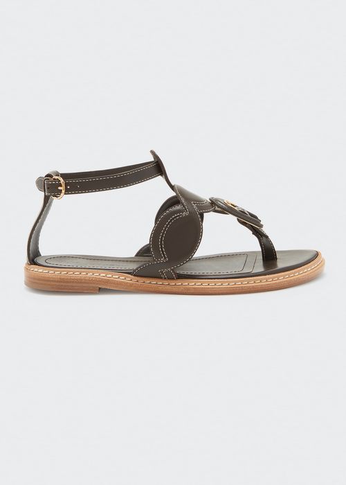 Arabella Braided Leather Ankle-Strap Sandals