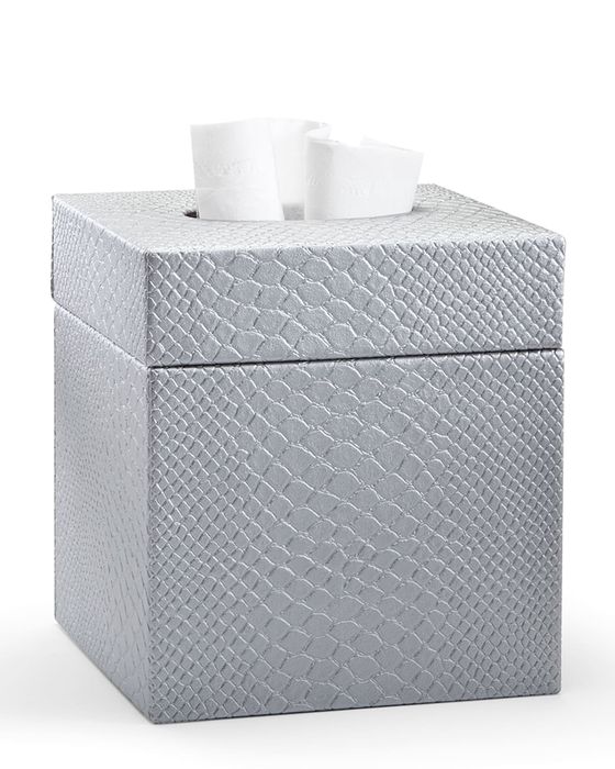 Conda Tissue Box Cover, Silver