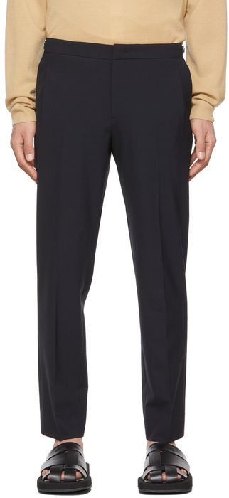 Solid Homme Navy Wool Tapered Trousers