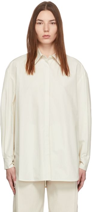 AMOMENTO Off-White Poplin Oversize Shirt