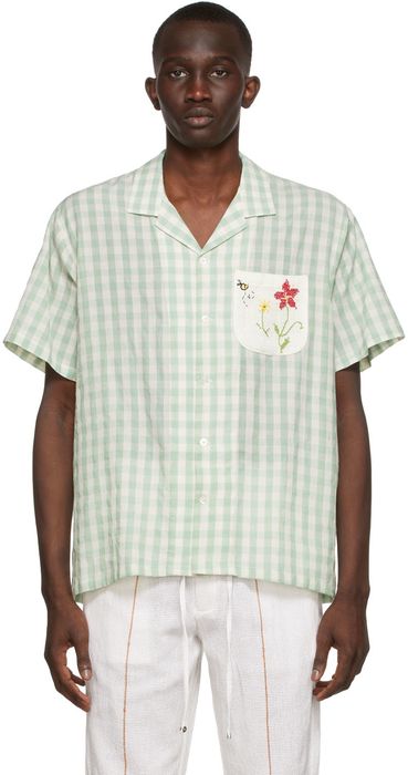 HARAGO Green & Off-White Checker Shirt