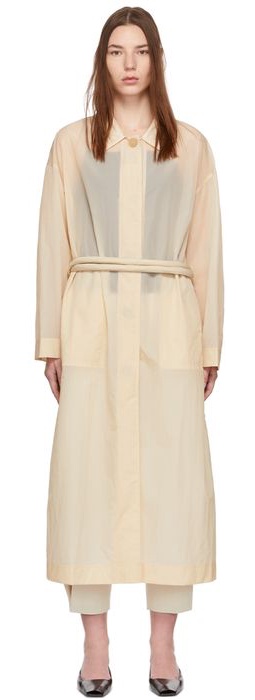 AMOMENTO Beige Belted Trench Coat