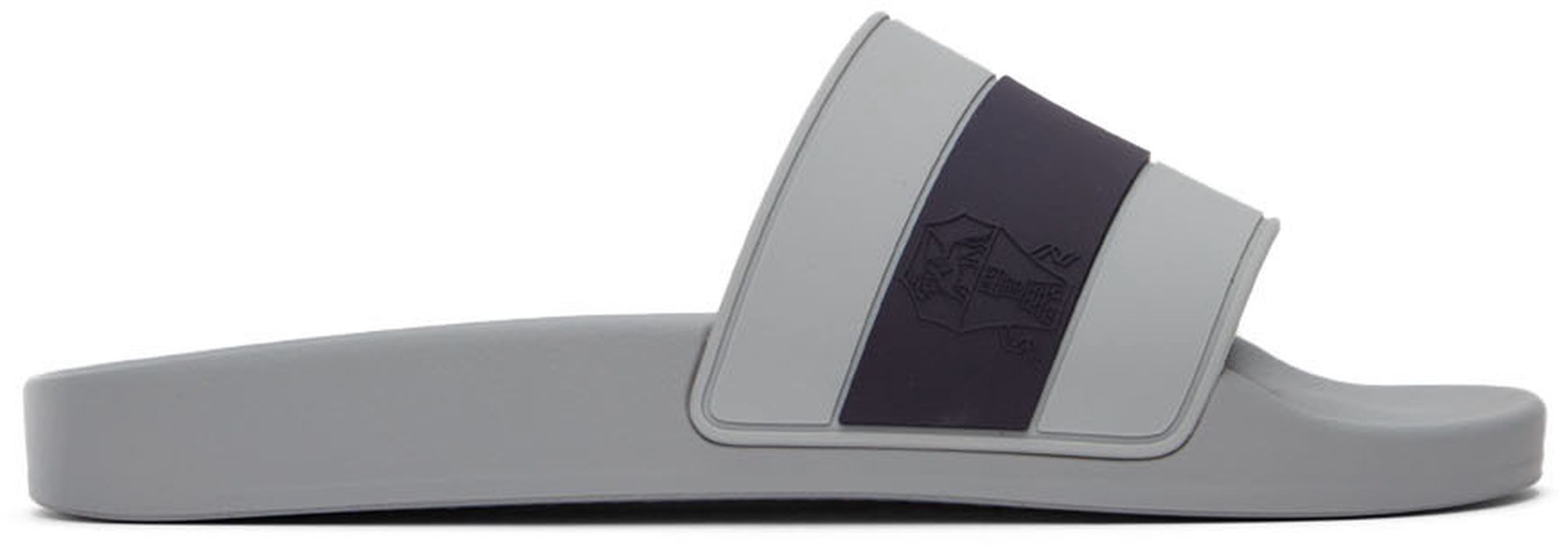 Brunello Cucinelli Grey & Black Pool Slides