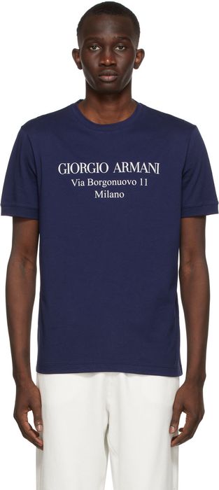 Giorgio Armani Blue Logo T-Shirt