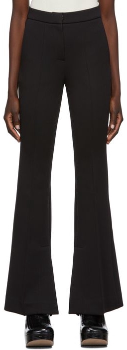Recto Black Double-Face Flared Trousers