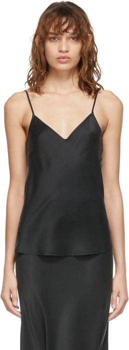 Silk Laundry Black Bias Cut Camisole