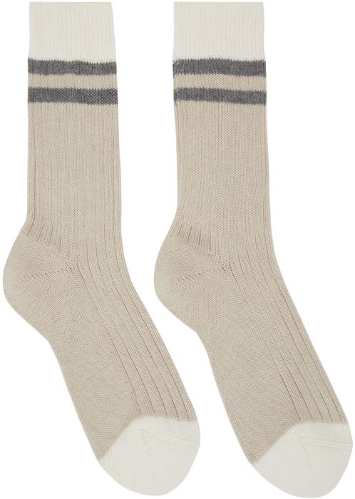 Brunello Cucinelli Beige Cotton Socks