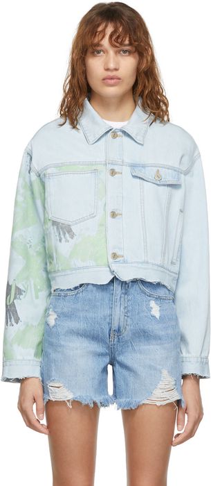 SJYP Blue Printed Denim Jacket