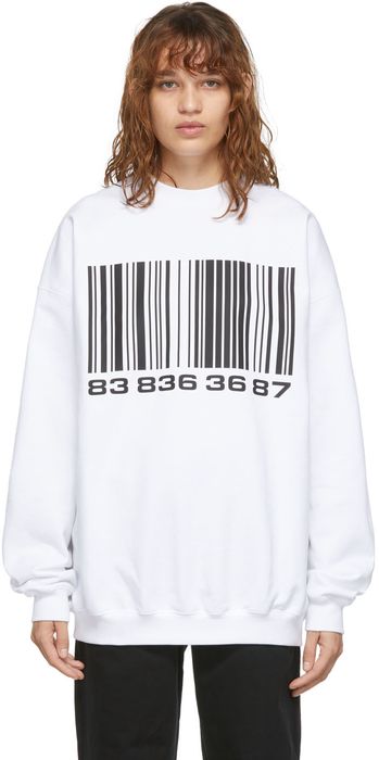 VTMNTS White Big Barcode Sweatshirt