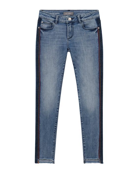 Girl's Chloe Thunder Stripe Skinny Denim Jeans, Size 7-16