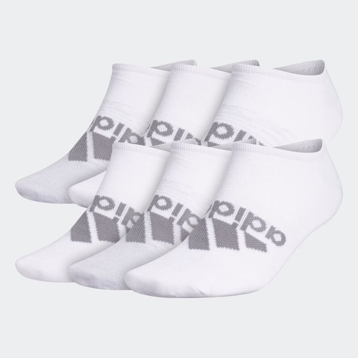 Superlite Badge of Sport No-Show Socks 6 Pairs White