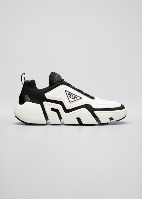 Men's Techno Stretch Cutout-Sole Chunky Sneakers