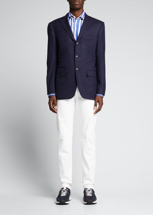 Men's Cashmere-Silk Solid Blazer