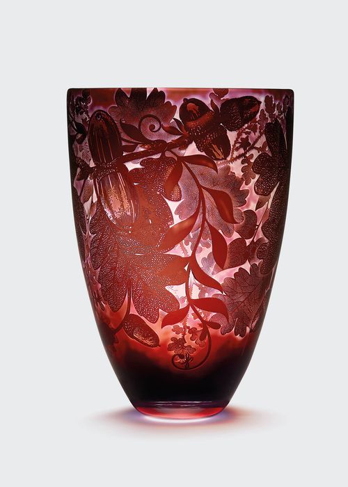 Winter Hand-Carved Glass Vase