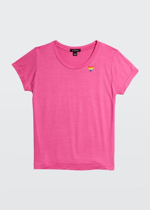Girl's Rainbow Embroidered T-Shirt, Size S-XL