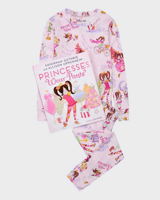 Kid's Princesses Wear Pants Printed Pajama Gift Set, Size 2-7