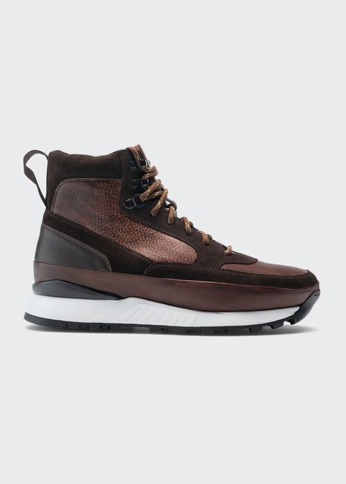 Men's Bodhi Leather & Suede Sneaker Boots, Brown