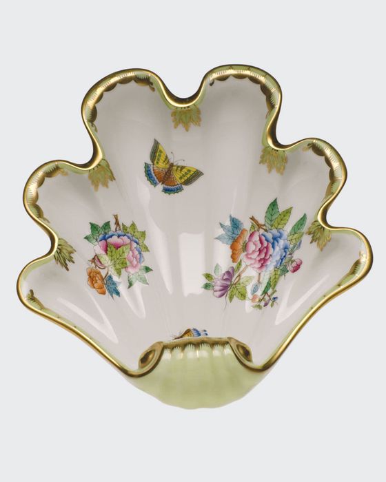 Queen Victoria Green Large Shell Dish