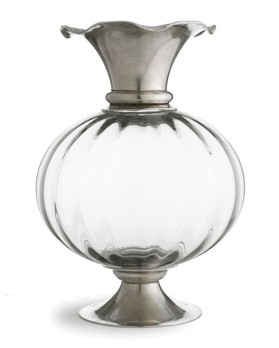 Giovanna Pewter & Crystal Vase