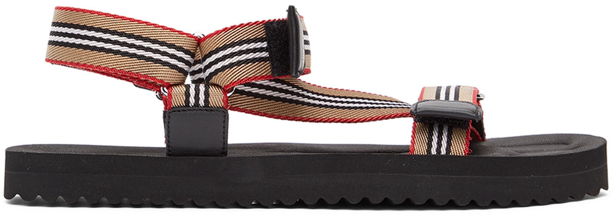 Burberry Black Icon Stripe Sandals