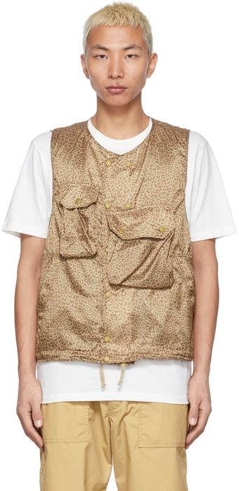 Engineered Garments Brown Ripstop Leopard Vest