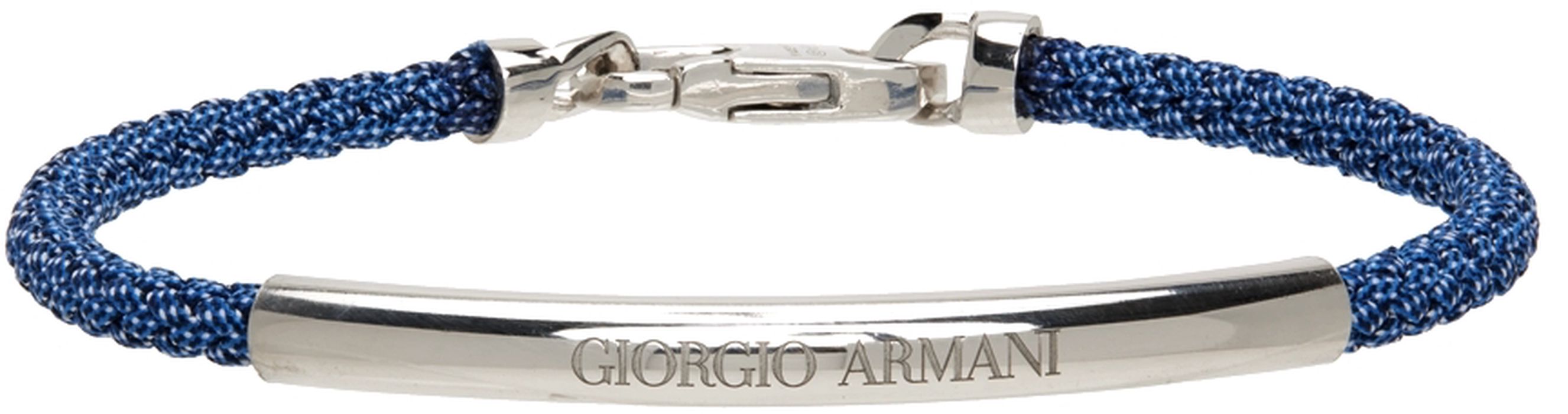 Giorgio Armani Blue Braided Bracelet