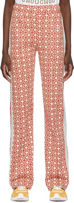 Wales Bonner Off-White & Red Power Track Pants