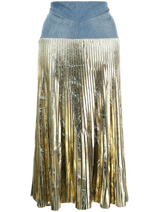 Maticevski Harmonious metallic pleated skirt - Gold