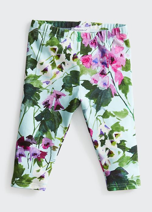 Girl's Azurra Floral-Print Leggings, Size 6M-36M