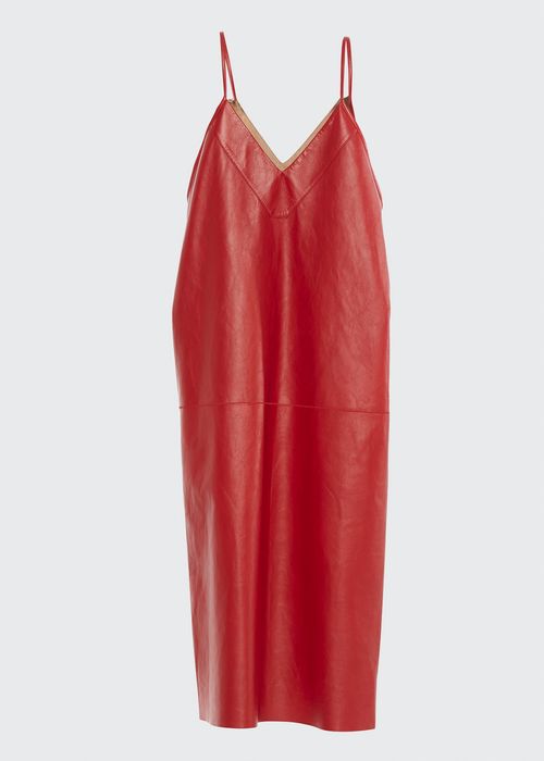 Leather Midi Slip Dress