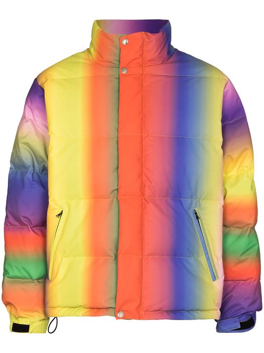AGR gradient-effect zip-up puffer jacket - Yellow