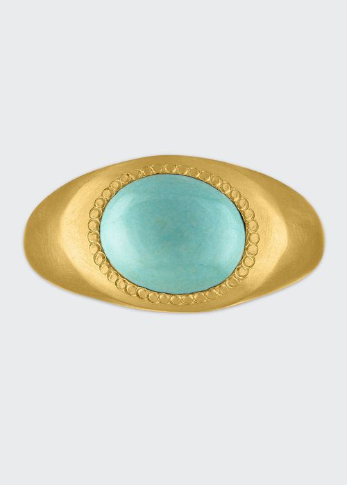 Turquoise Roz Ring in 22K Gold