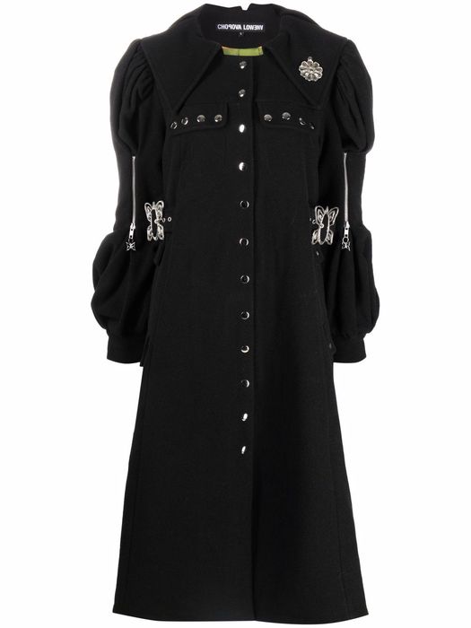 Chopova Lowena embellished wool coat - Black