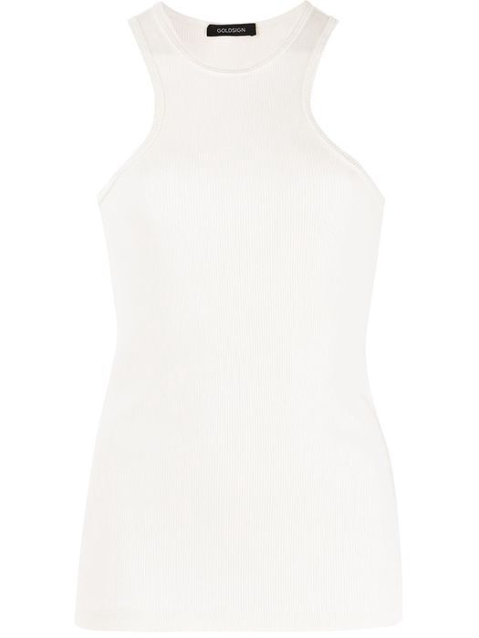 GOLDSIGN ribbed knit tank top - White