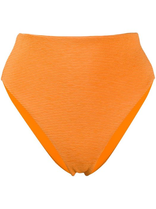Mara Hoffman stripe texture high leg bikini bottom - Orange
