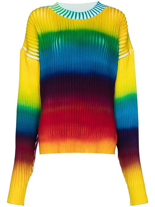 AGR hand-spray dyed striped jumper - Yellow