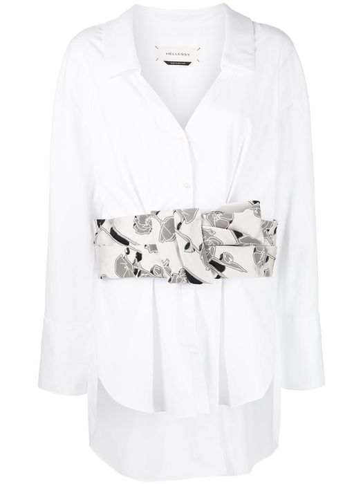 Hellessy belted longline shirt - White