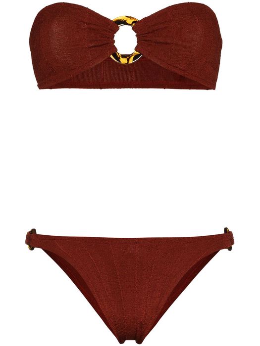 Hunza G Gloria bandeau bikini set - Brown