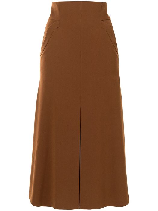 Mame Kurogouchi high-waisted pleated skirt - Brown