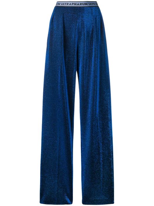 Marco De Vincenzo metallized pull-on trousers - Blue