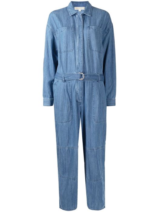 Michael Kors chambray belted jumpsuit - Blue
