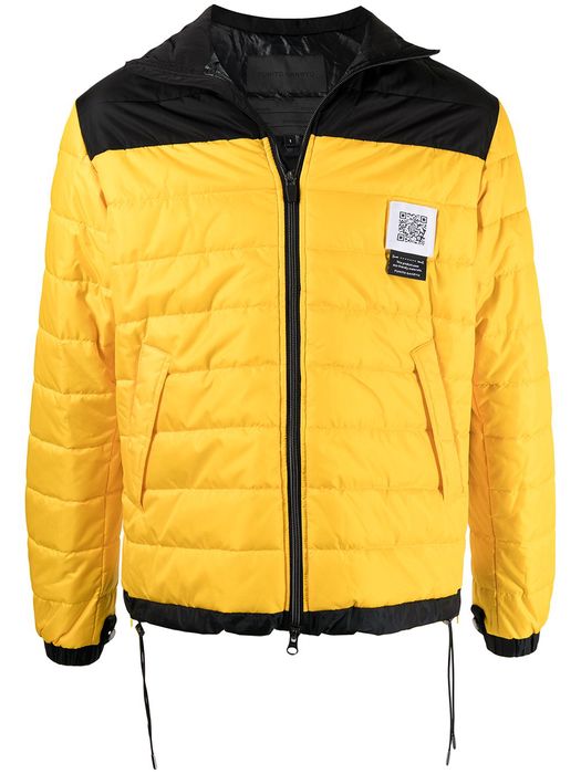 Fumito Ganryu colour-block puffer jacket - Yellow