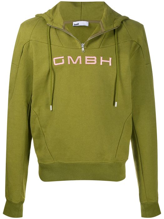 GmbH embroidered logo hoodie - Grey