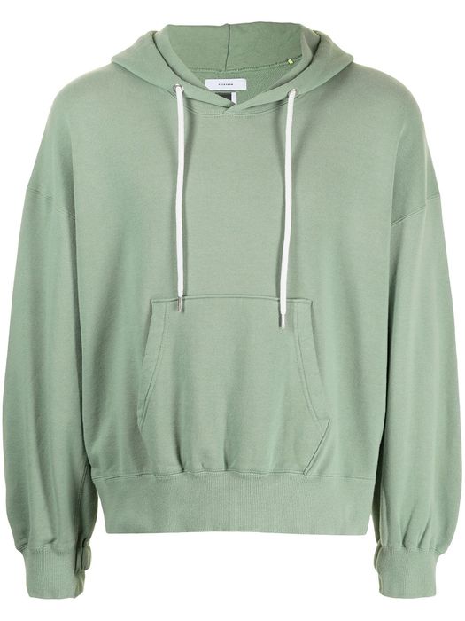 Facetasm logo-patch cotton hoodie - Green