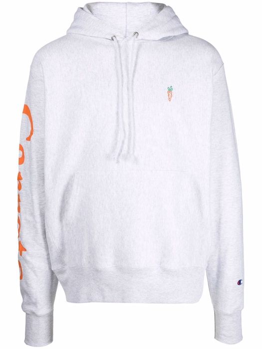 Carrots logo-print pullover hoodie - Grey