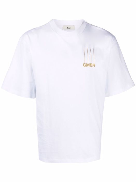 GmbH cropped logo-print T-shirt - White