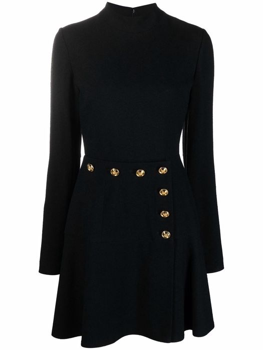 Giambattista Valli button-embellished flared dress - Black