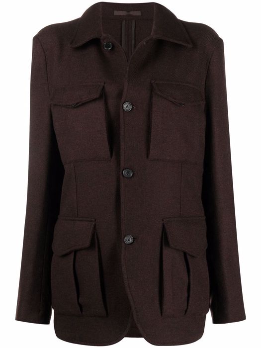 Caruso flap-pocket shirt jacket - Brown